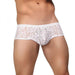 Male Power Mini Shorts Stretch Lace White Small | SexToy.com