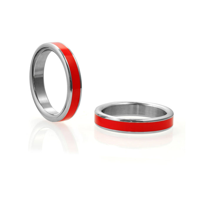 H2h Stainless Steel Cockring W/red Band 1.875 In. | SexToy.com