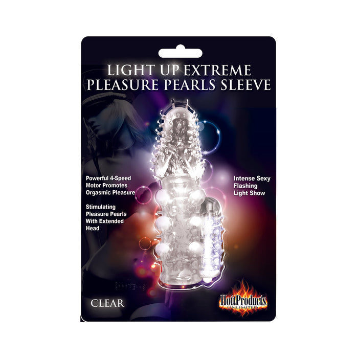 Light Up Extreme Vibrating Pleasure Clear Sleeve | SexToy.com