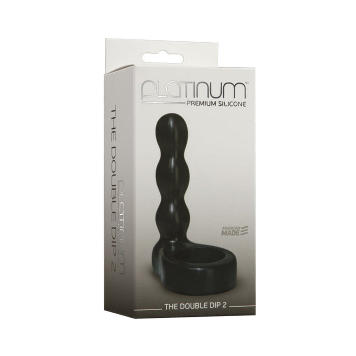 Platinum Premium Silicone The Double Dip 2 Black | SexToy.com