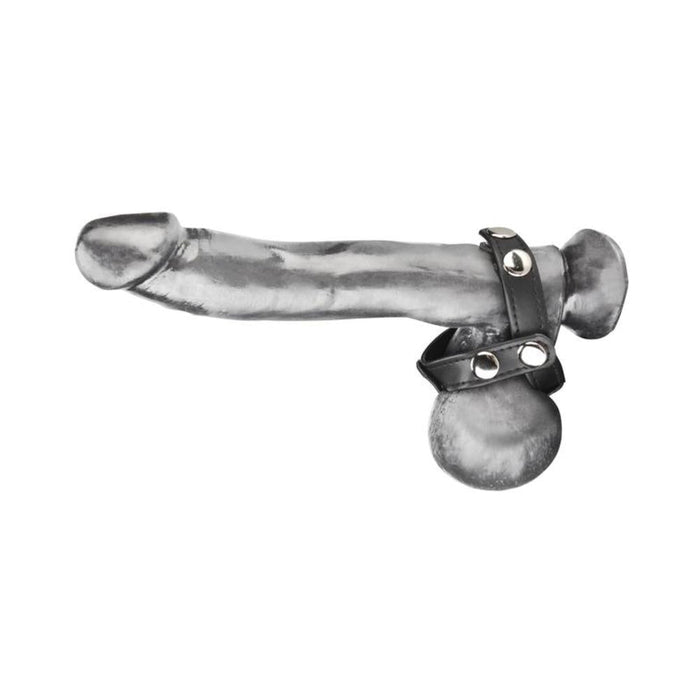 C & B Gear T-Style Cock Ring with Ball Divider Black | SexToy.com