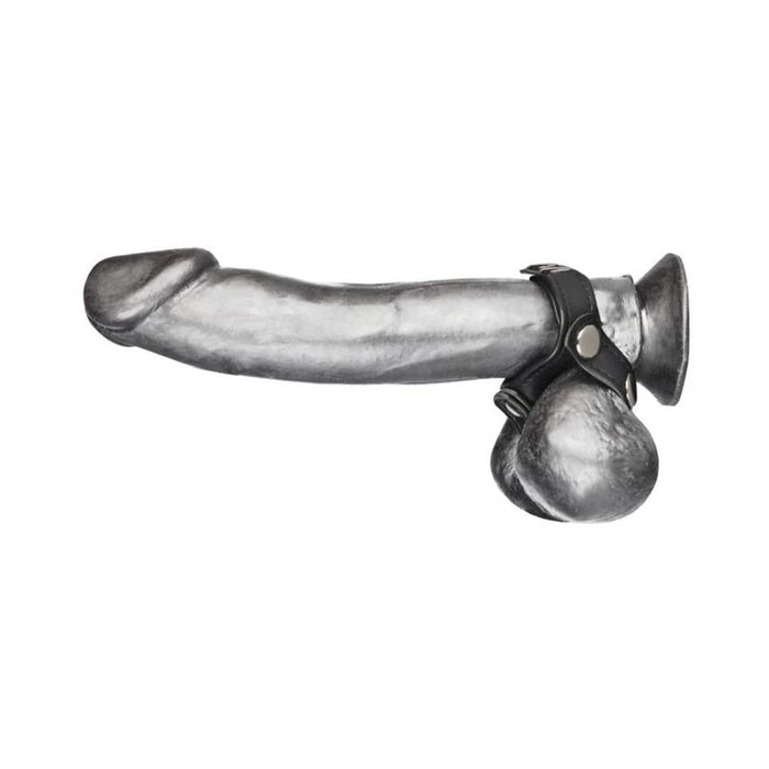 C & B Gear V-Style Cock Ring with Ball Divider Black | SexToy.com