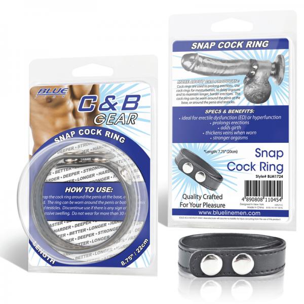 C & B Gear Snap Cock Ring Black 2 | SexToy.com