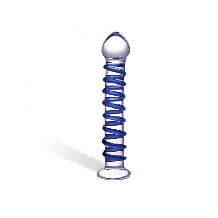 Glas Blue Spiral Glass Dildo | SexToy.com