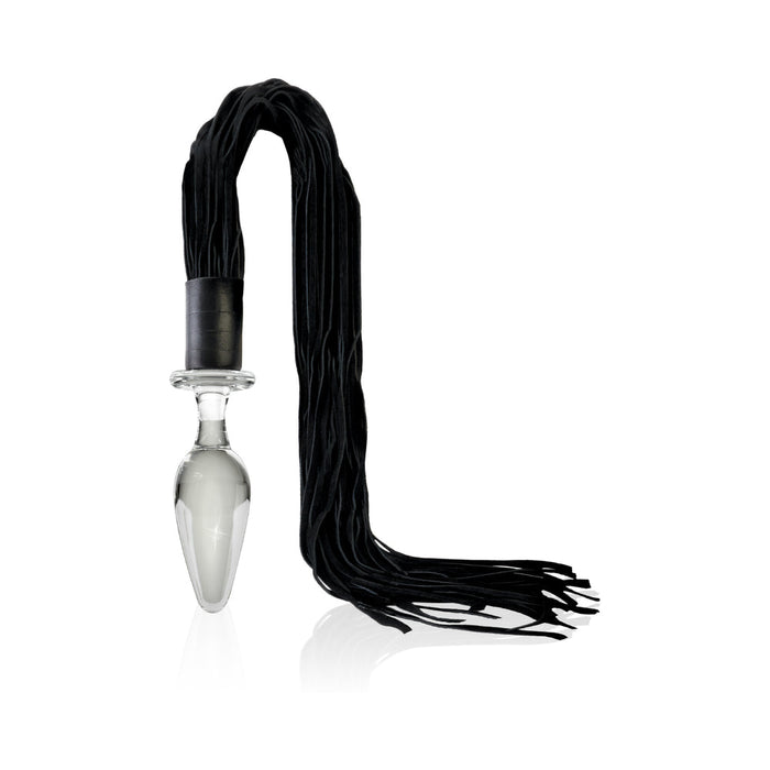 Icicles No 49 Clear Butt Plug Black Flogger | SexToy.com