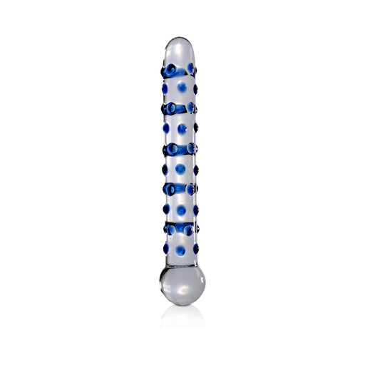 Icicles No 50 Clear Glass Wand Blue Nubs | SexToy.com