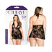 Curve Stretch Lace Chemise & Matching G-string Black 3x/4x | SexToy.com