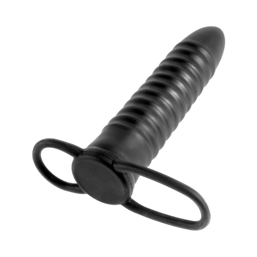 Fetish Fantasy Ribbed Double Trouble C Ring Black | SexToy.com