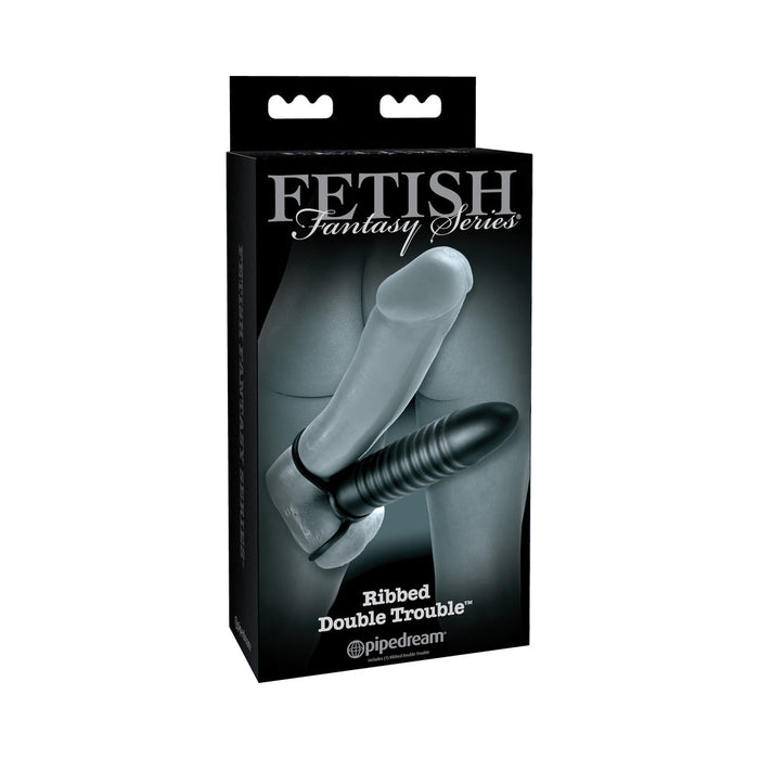 Fetish Fantasy Ribbed Double Trouble C Ring Black | SexToy.com