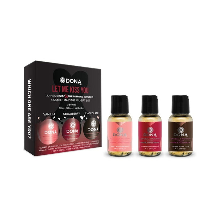 Dona Let Me Kiss You Massage Gift Set (flavored Massage Oil Trio 3 X 1oz) | SexToy.com