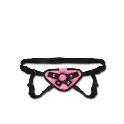 Lux Fetish Velvet Strap On Harness Pink O/S | SexToy.com