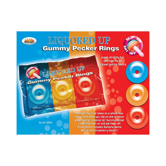 Liquored Up Pecker Gummy Rings 3 Pack | SexToy.com