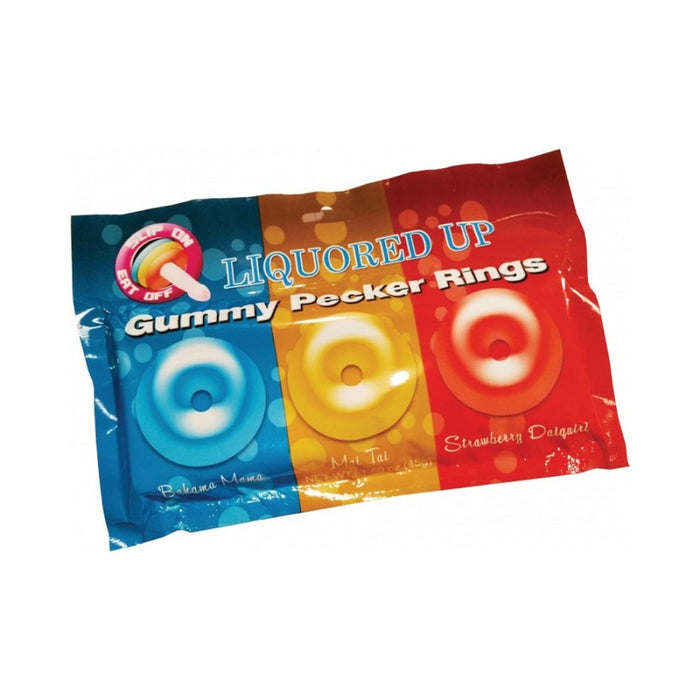 Liquored Up Pecker Gummy Rings 3 Pack | SexToy.com