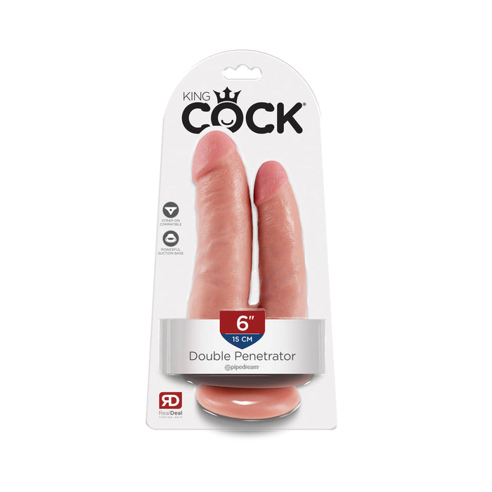 King Cock Double Penetrator Dildo Beige | SexToy.com