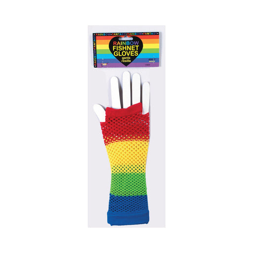 Rainbow Fishnet Gloves O/S | SexToy.com