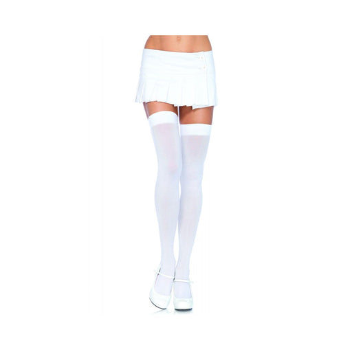 Nylon Over The Knee Plus Size White | SexToy.com