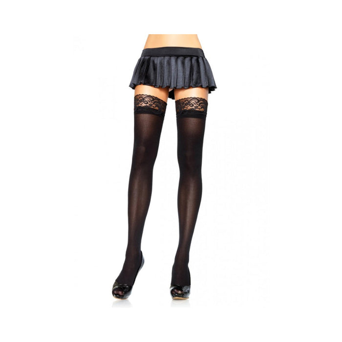 Nylon Stocking Lace Top O/S Black | SexToy.com