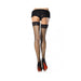 Stay Up Lycra Industrial Lace Top Thigh Highs Back Seam O/S Black | SexToy.com