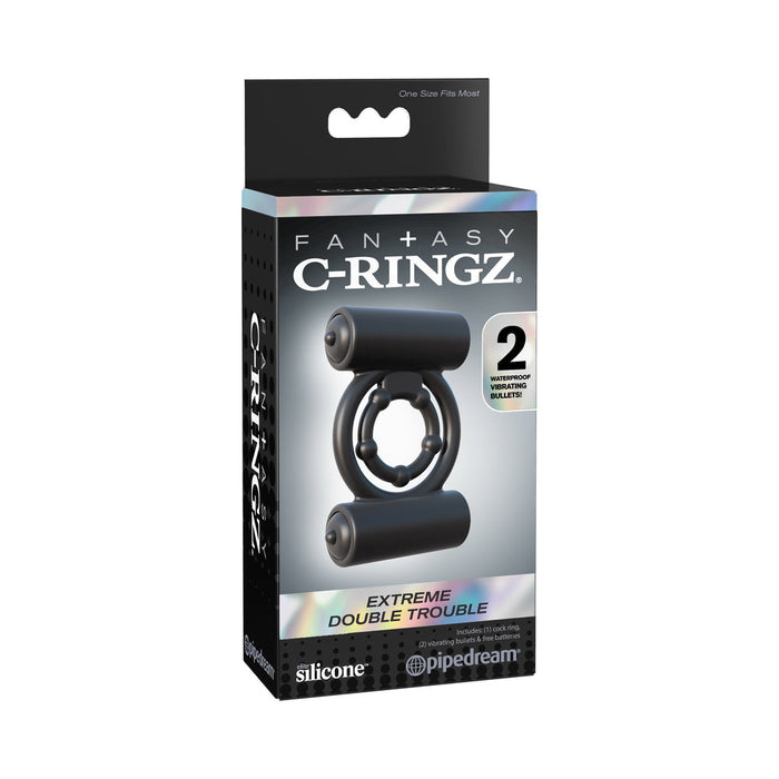 Fantasy C-Ringz Extreme Double Trouble Black Ring | SexToy.com