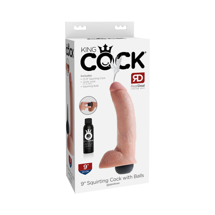King Cock 9in Squirting Cock - Flesh | SexToy.com