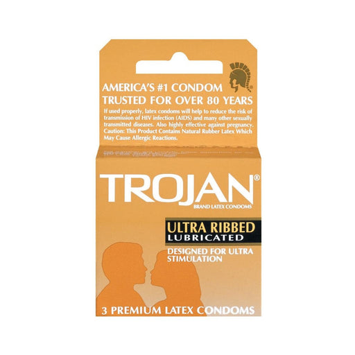 Trojan Ultra Ribbed Lubricated Condoms 3 Pack | SexToy.com