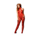 Fishnet Seamless Halter Bodystocking W/floral Lace Hourglass O/s Red | SexToy.com