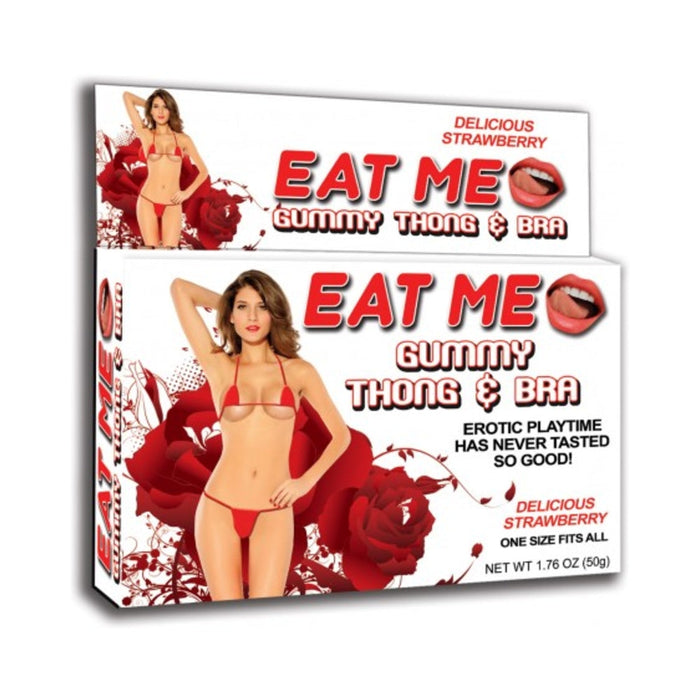 Eat Me Gummy Thong & Bra Strawberry | SexToy.com