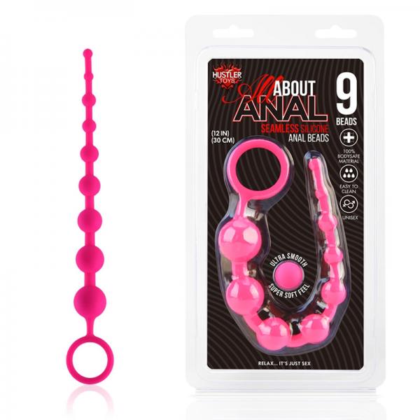 All About Anal Silicone Anal Beads 9 Balls Pink | SexToy.com