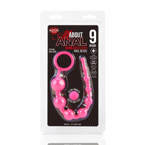 All About Anal Silicone Anal Beads 9 Balls Pink | SexToy.com