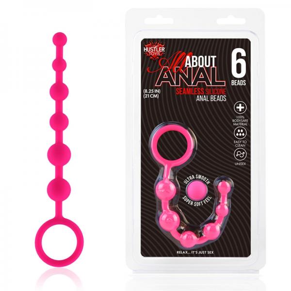 Hustler Anal Beads 6 Balls Pink Silicone | SexToy.com