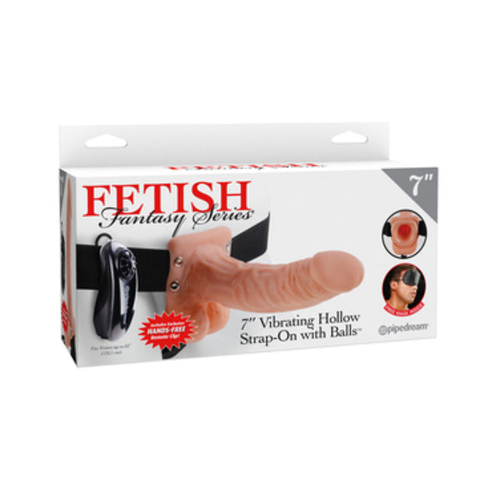 Fetish Fantasy 7in Vibrating Hollow Strap-on With Balls Flesh | SexToy.com