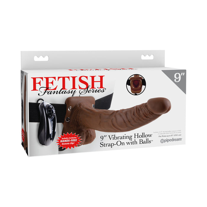 Fetish Fantasy 9in Vibrating Hollow Strap-on With Balls | SexToy.com