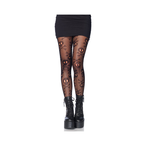 Pirate Booty Skull Net Pantyhose O/S Black | SexToy.com