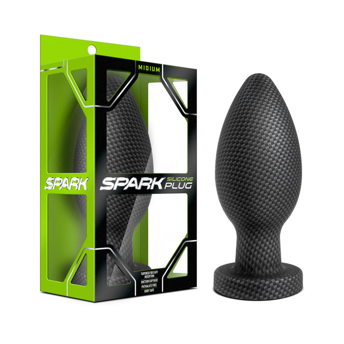 Spark - Silicone Plug - Medium - Carbon Fiber | SexToy.com
