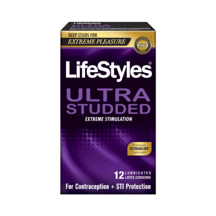 Lifestyles Ultra Studded Latex Condoms 12 Count | SexToy.com