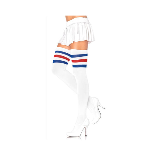 Athlete Thigh Hi W/3 Stripe Top O/s Red/white/blue | SexToy.com