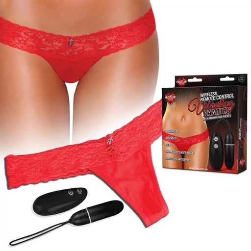 Hustler Wireless Remote Control Vibrating Panties Red S/M | SexToy.com