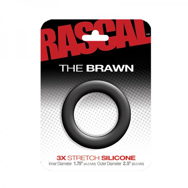 Rascal The Brawn 3X Stretch Silicone Cock Ring Black | SexToy.com