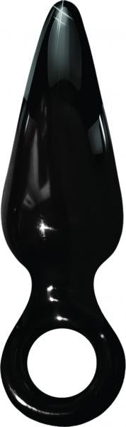 Anal Fever Ass Glass Pleasure Plug Black 5 inches | SexToy.com