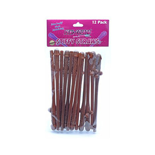 Peni-Colada Stiffy Straws Chocolate  12 Pack | SexToy.com