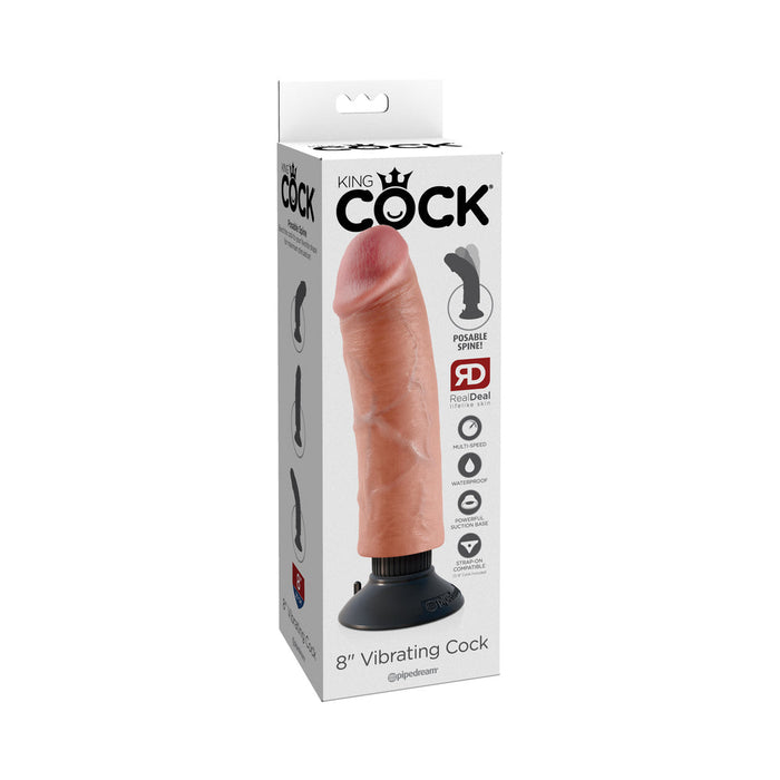 King Cock 8 inches Vibrating Dildo Beige | SexToy.com