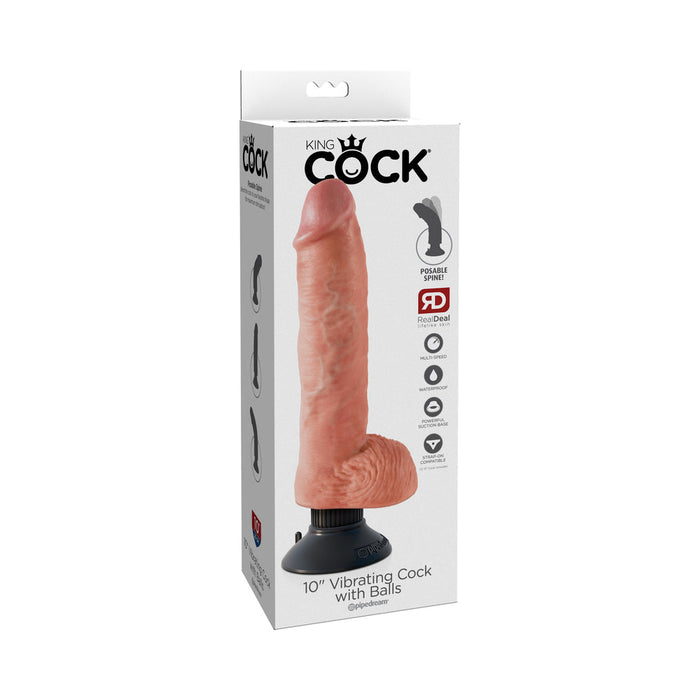 King Cock 10in Vibrating Cock W/balls | SexToy.com