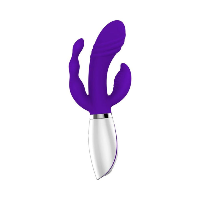 Evolved Disco Triple Play Purple Silicone Rechargeable | SexToy.com