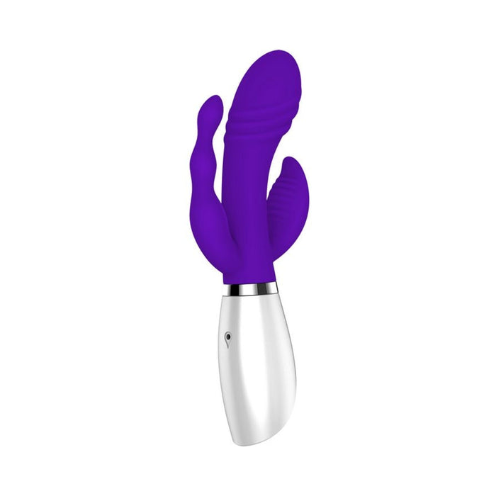 Evolved Disco Triple Play Purple Silicone Rechargeable | SexToy.com