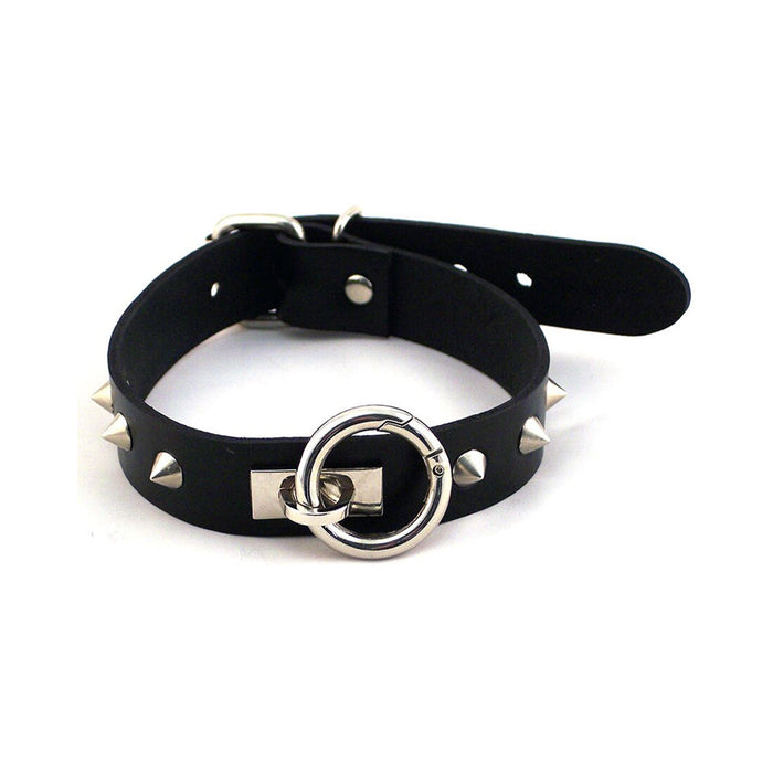 Rouge O-ring Studded Collar (thinner) Black | SexToy.com