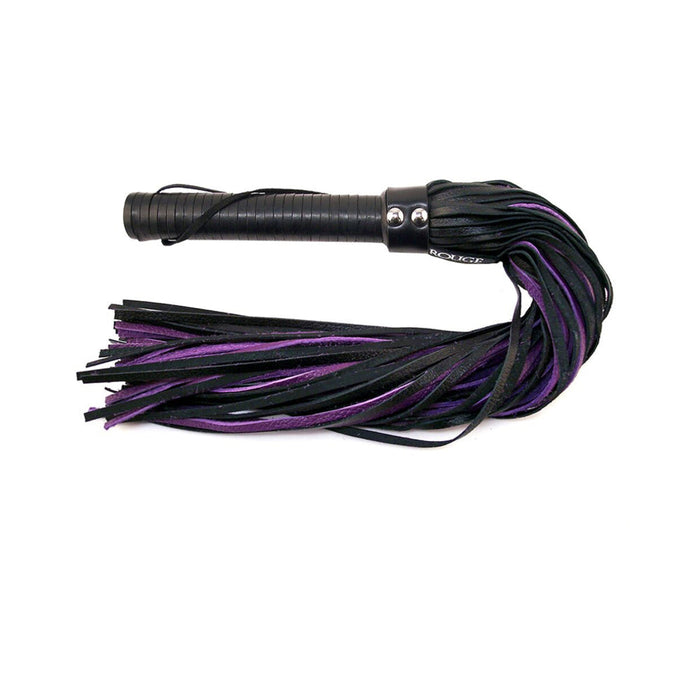 Rouge Flogger W/leather Handle & Floggers Black/purple | SexToy.com