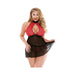 Curve Valentina Halter Keyhole Front Babydoll & Matching Panty Red/black 3x/4x | SexToy.com