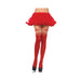 Spandex Snowflake Opaque Pantyhose W/sheer Thigh Accent Red O/s | SexToy.com