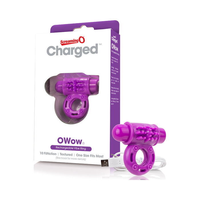 Screaming O Charged Owow Vooom Vibrating Cock Ring Purple | SexToy.com