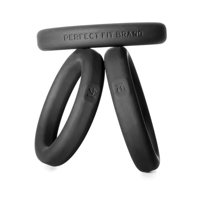 Perfect Fit Xact-fit Silicone Rings S-m (#14, #15, #16) Black | SexToy.com
